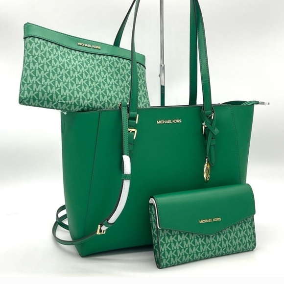 🔹️Michael Kors 🔹️Green Large Charlotte 3 in 1 Convertible Tote Bag ✨️💚 - Picture 2 of 12